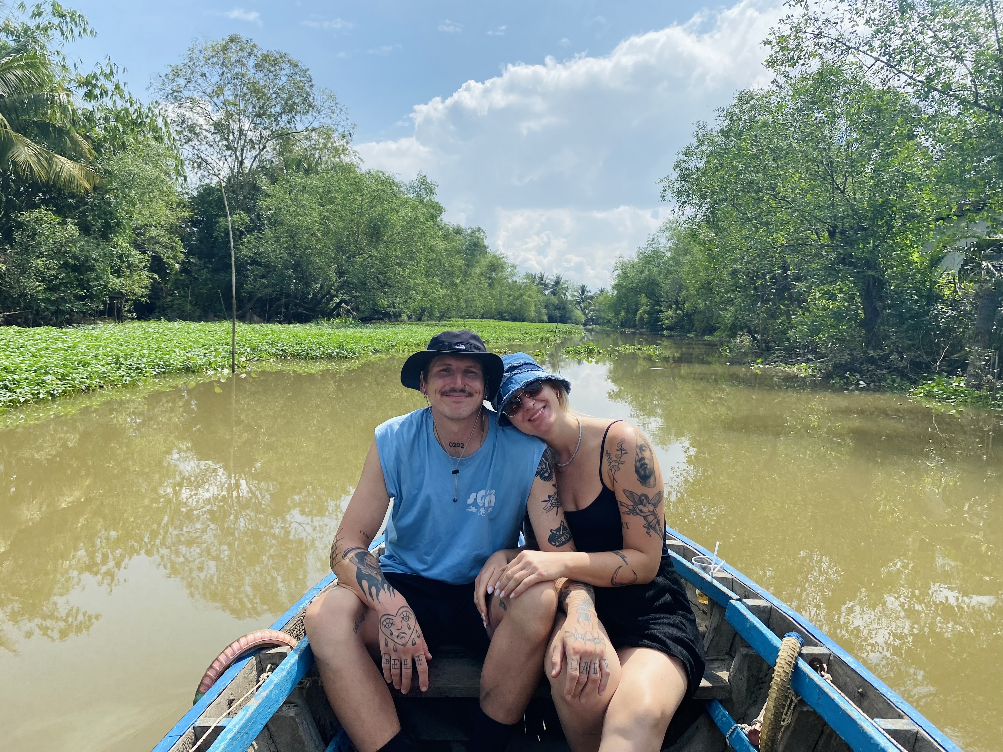 Peaceful Boat Ride Through the Small Canals of the Mekong Delta
